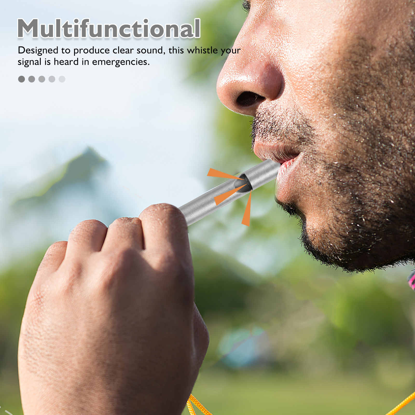 Emergency Whistle Loud - Apito de Emergência Multifuncional em Liga